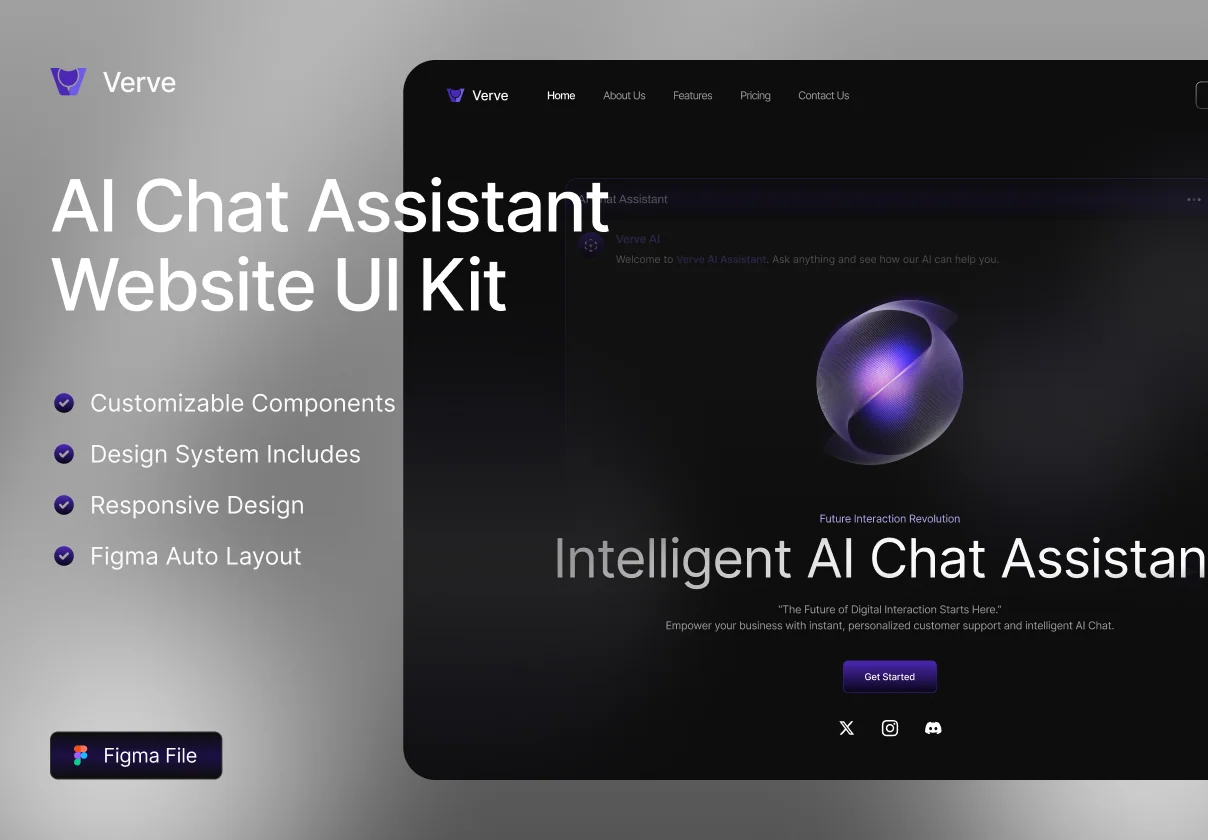 AI Chat Assistant Website UI Kit