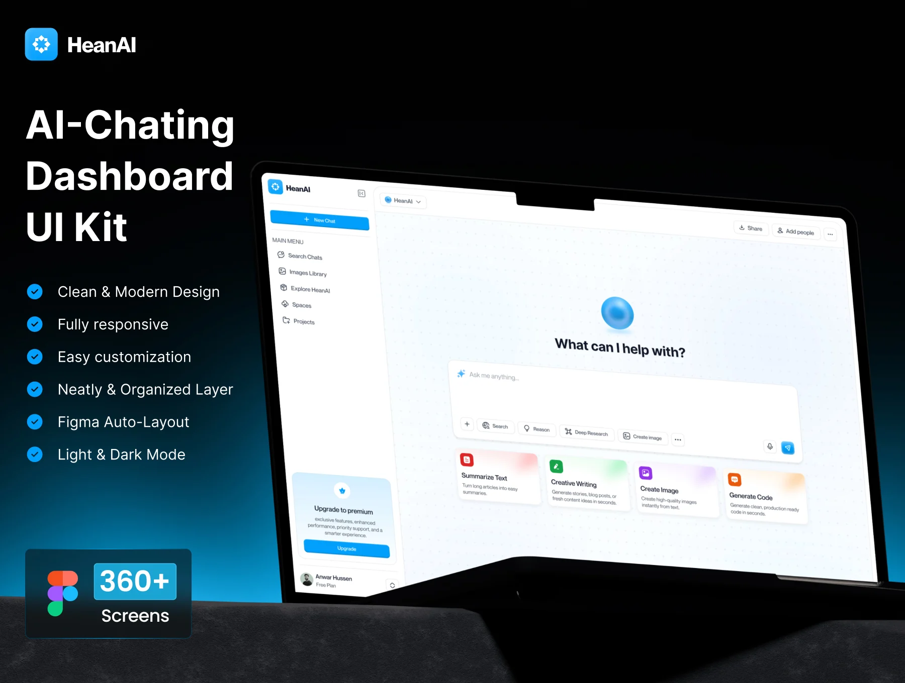 AI-Chatting Dashboard UI Kit Design