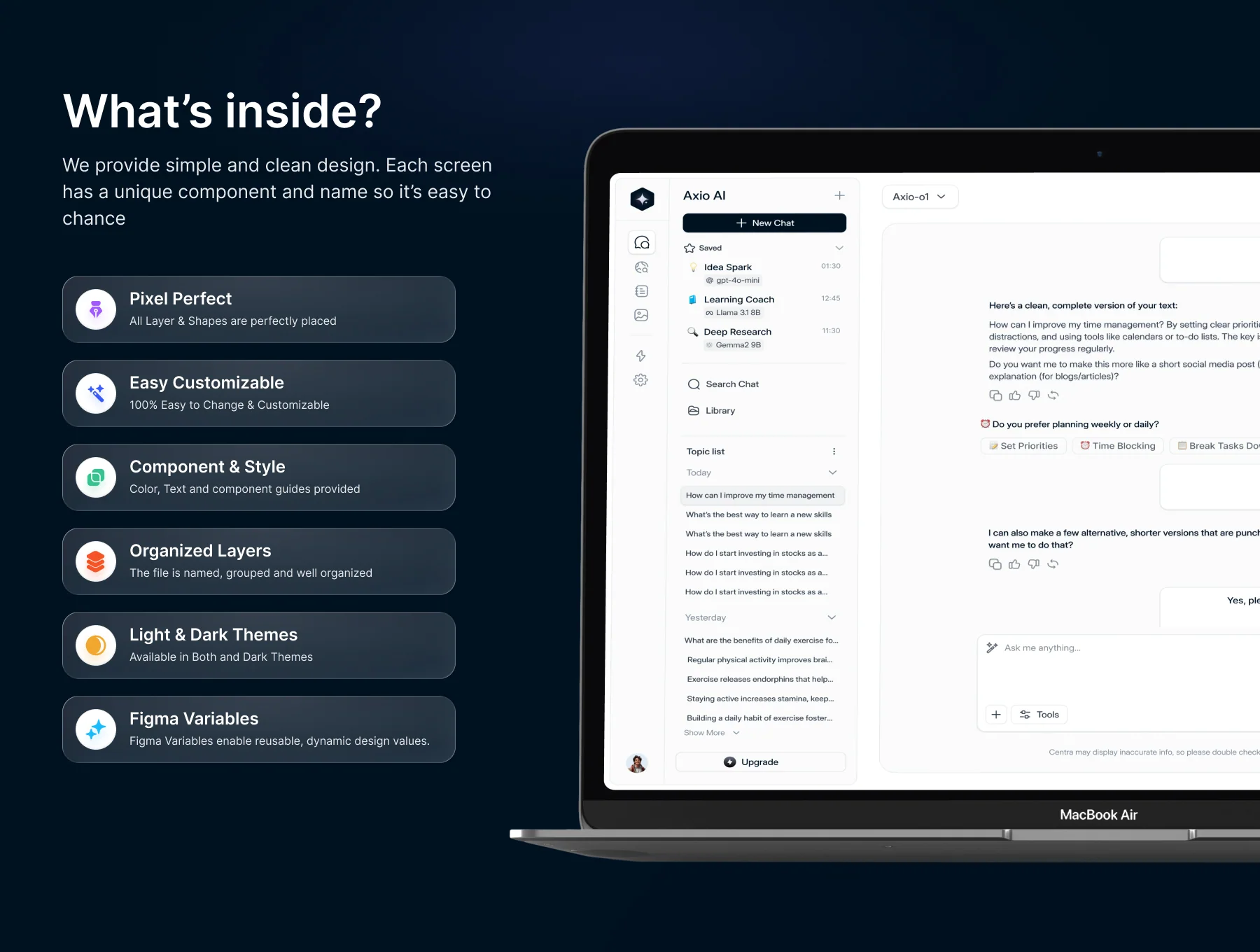 AI Chatting Web App UI Kit - AXIO.ai 2