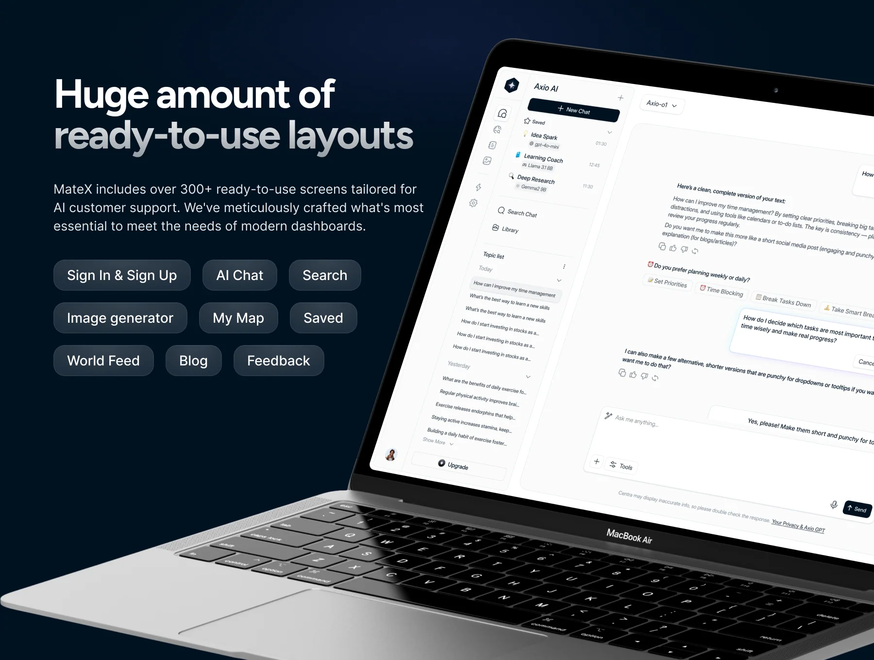 AI Chatting Web App UI Kit - AXIO.ai 3