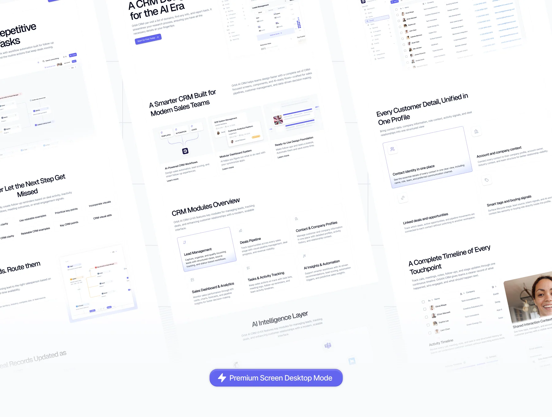 AI CRM Website UI Kit - Orbit 4