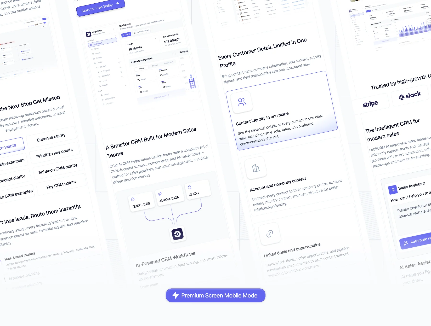 AI CRM Website UI Kit - Orbit 5
