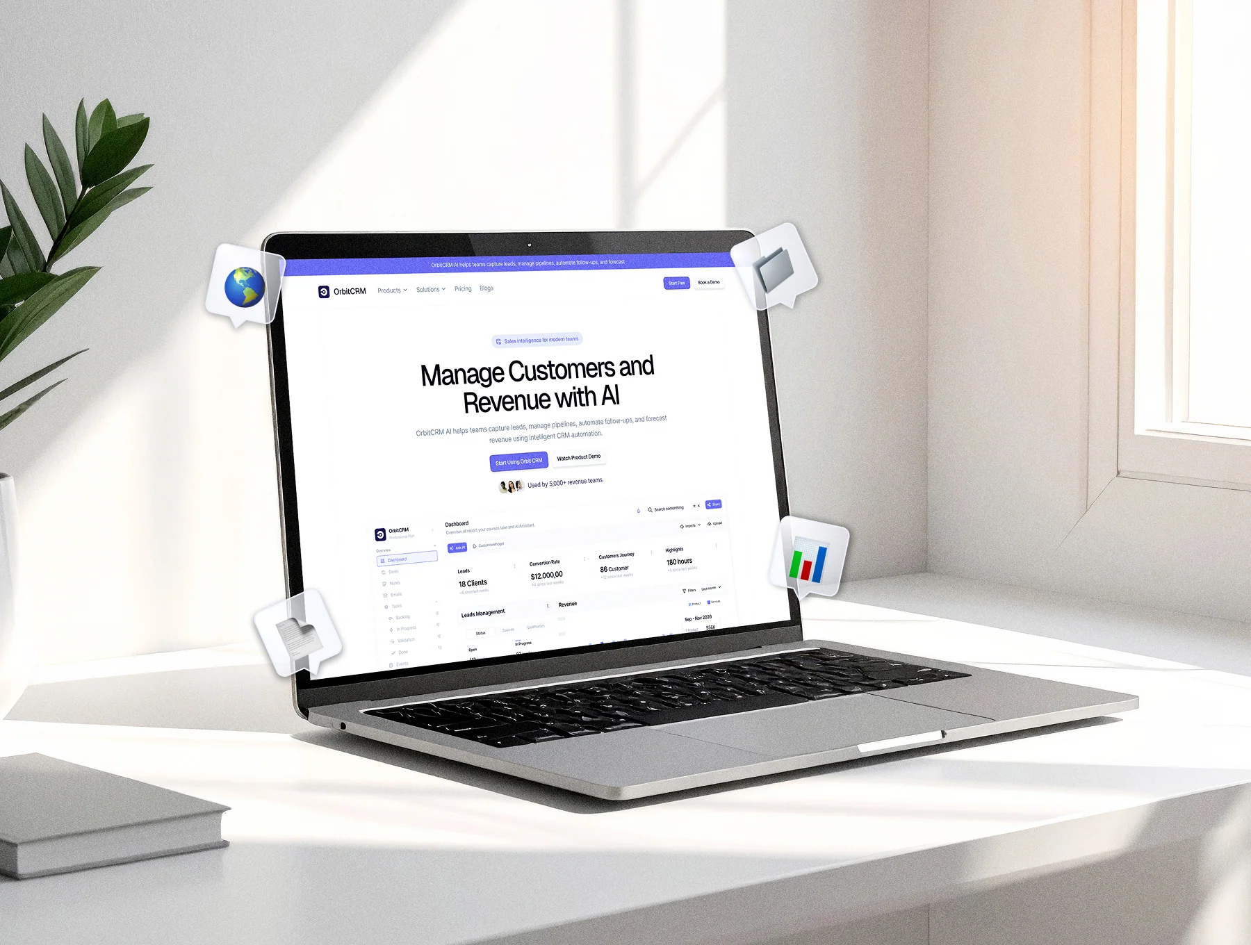 AI CRM Website UI Kit - Orbit 6