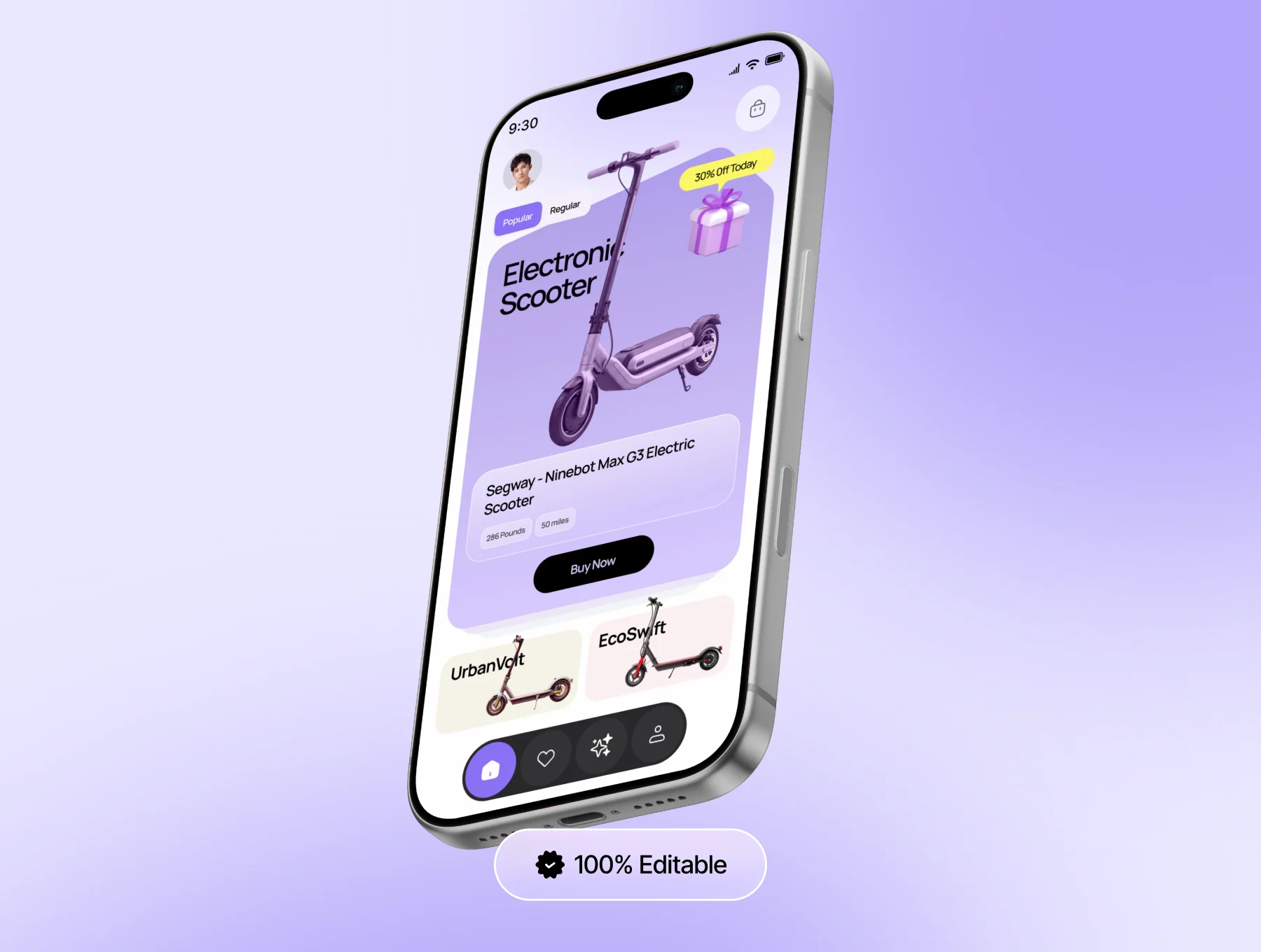 Scootopia - AI E-Scooter Ecommerce Mobile App UI Kit 5