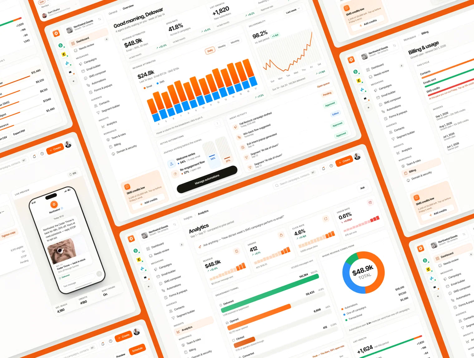 AI Email & SMS Marketing Web App UI Kit 5