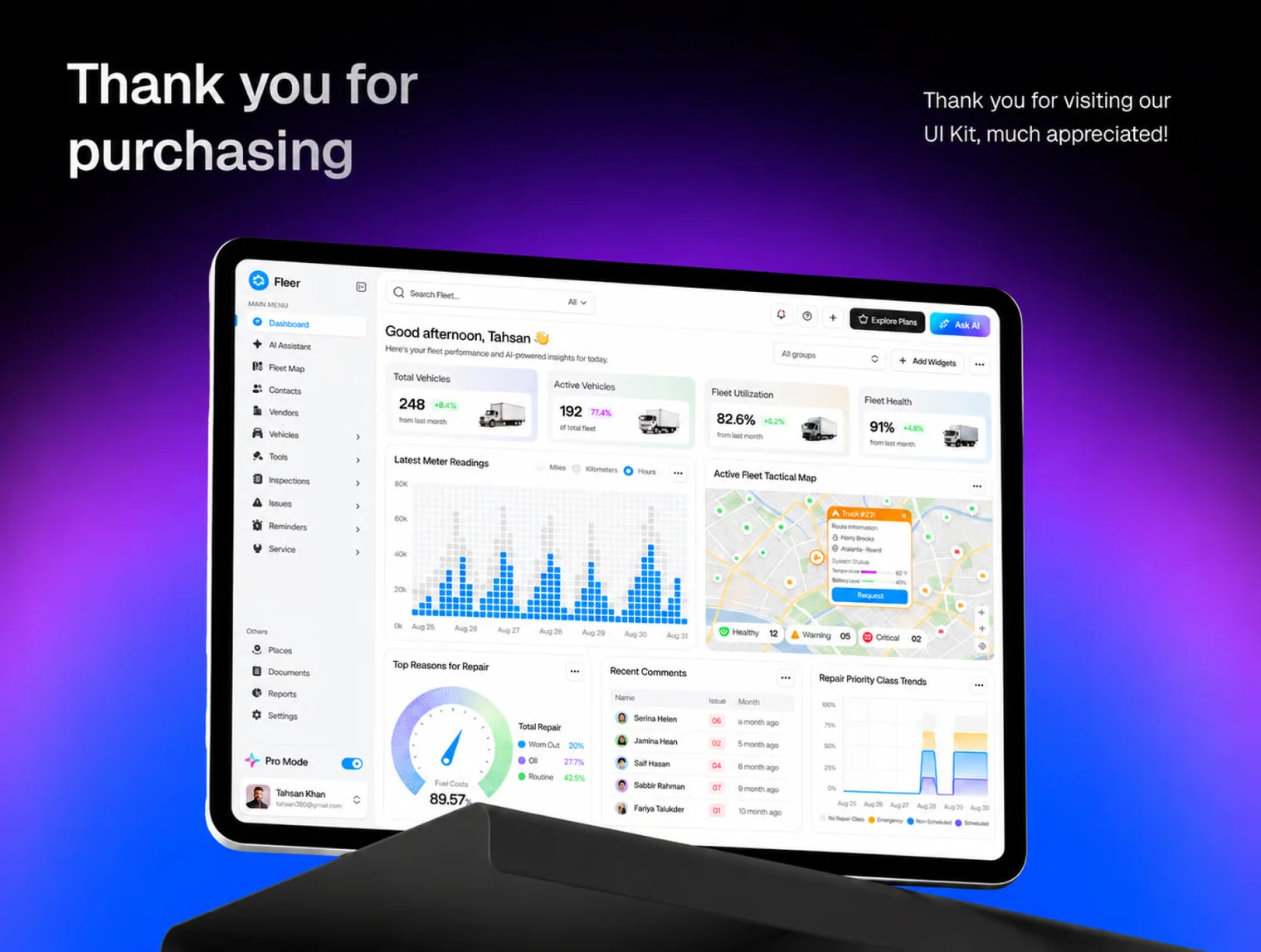 AI Fleet Management UI KITS 8