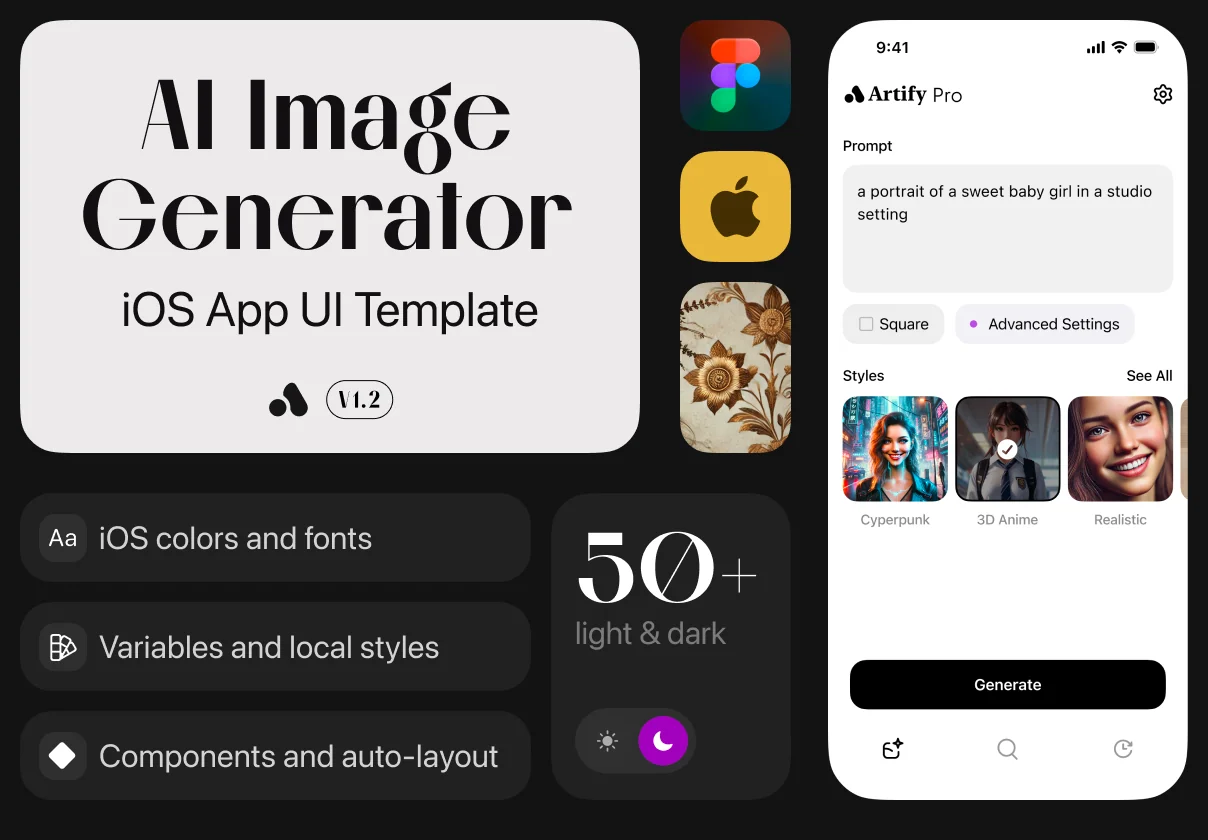 Artify: AI Image Generator iOS UI Kit