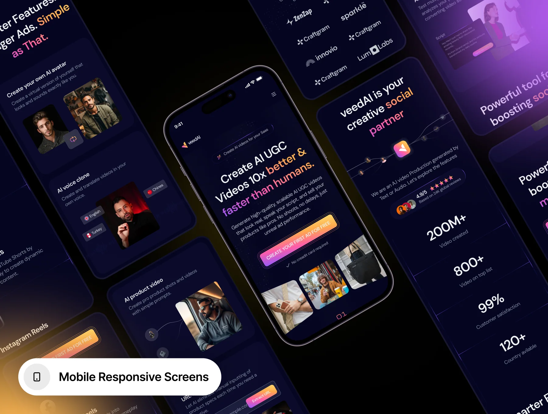 UGC AI VIdeo Making Platform Website Design - VeedAI 3