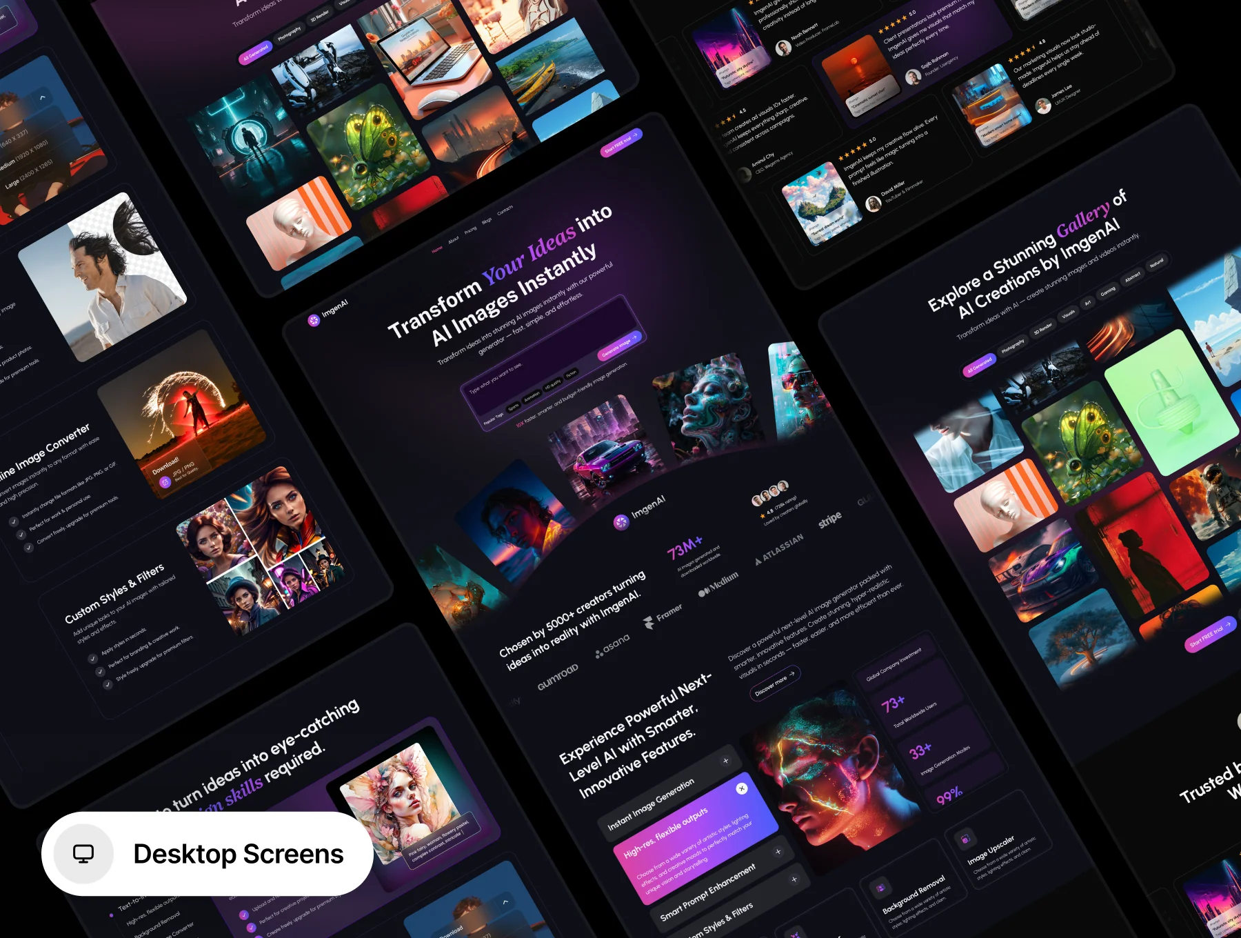 AI Image Generation Website Design Template - ImgenAI 2