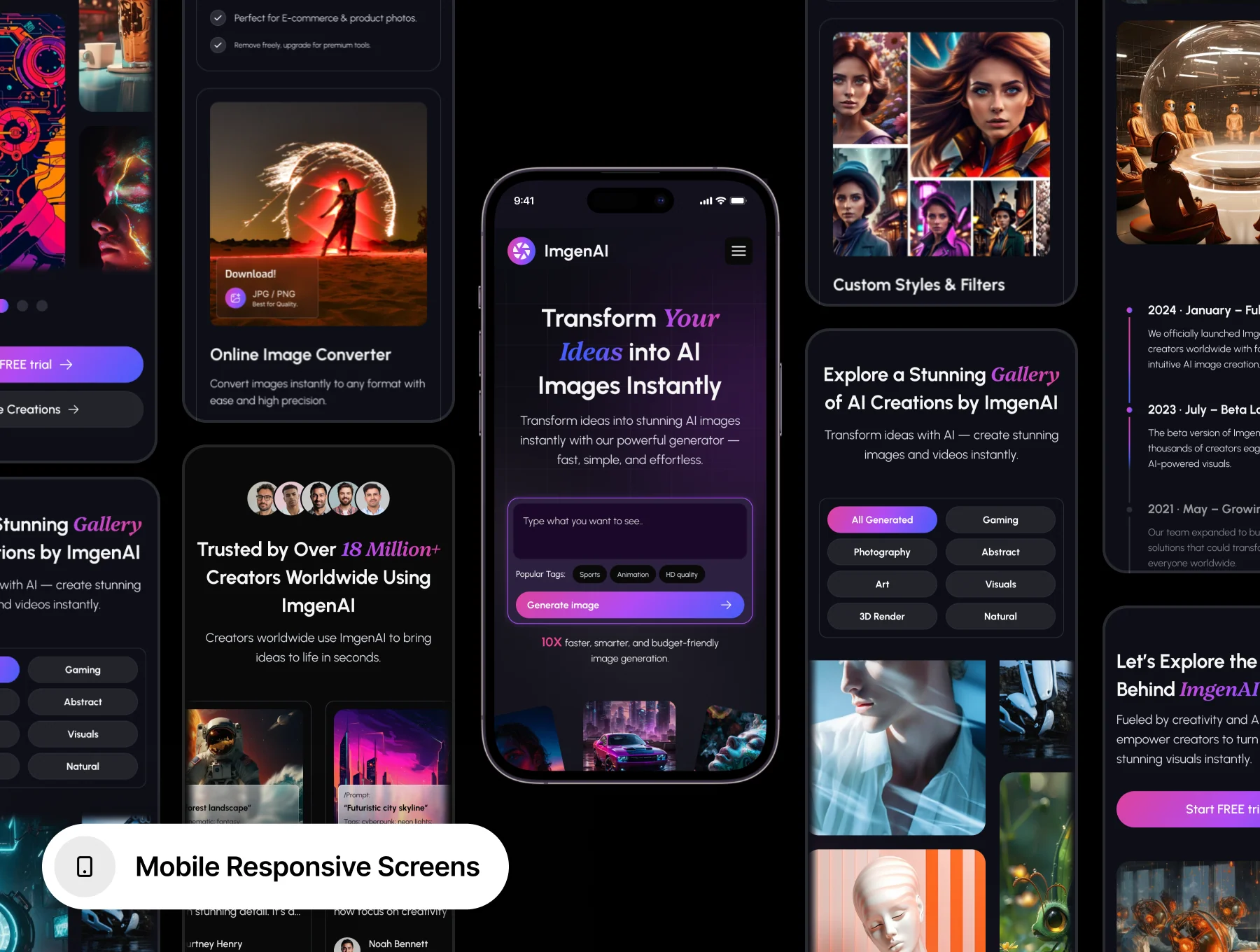 AI Image Generation Website Design Template - ImgenAI 3