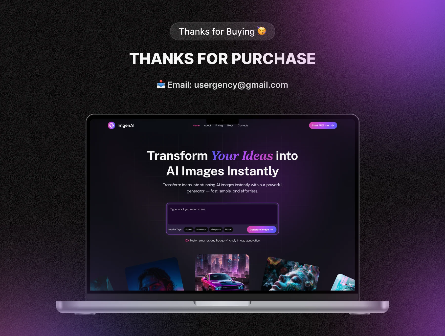 AI Image Generation Website Design Template - ImgenAI 6