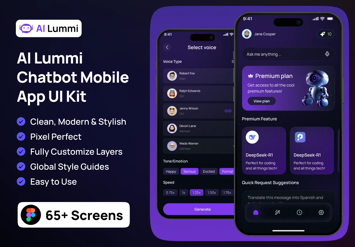 AI Lummi Chatbot Mobile App UI Kit