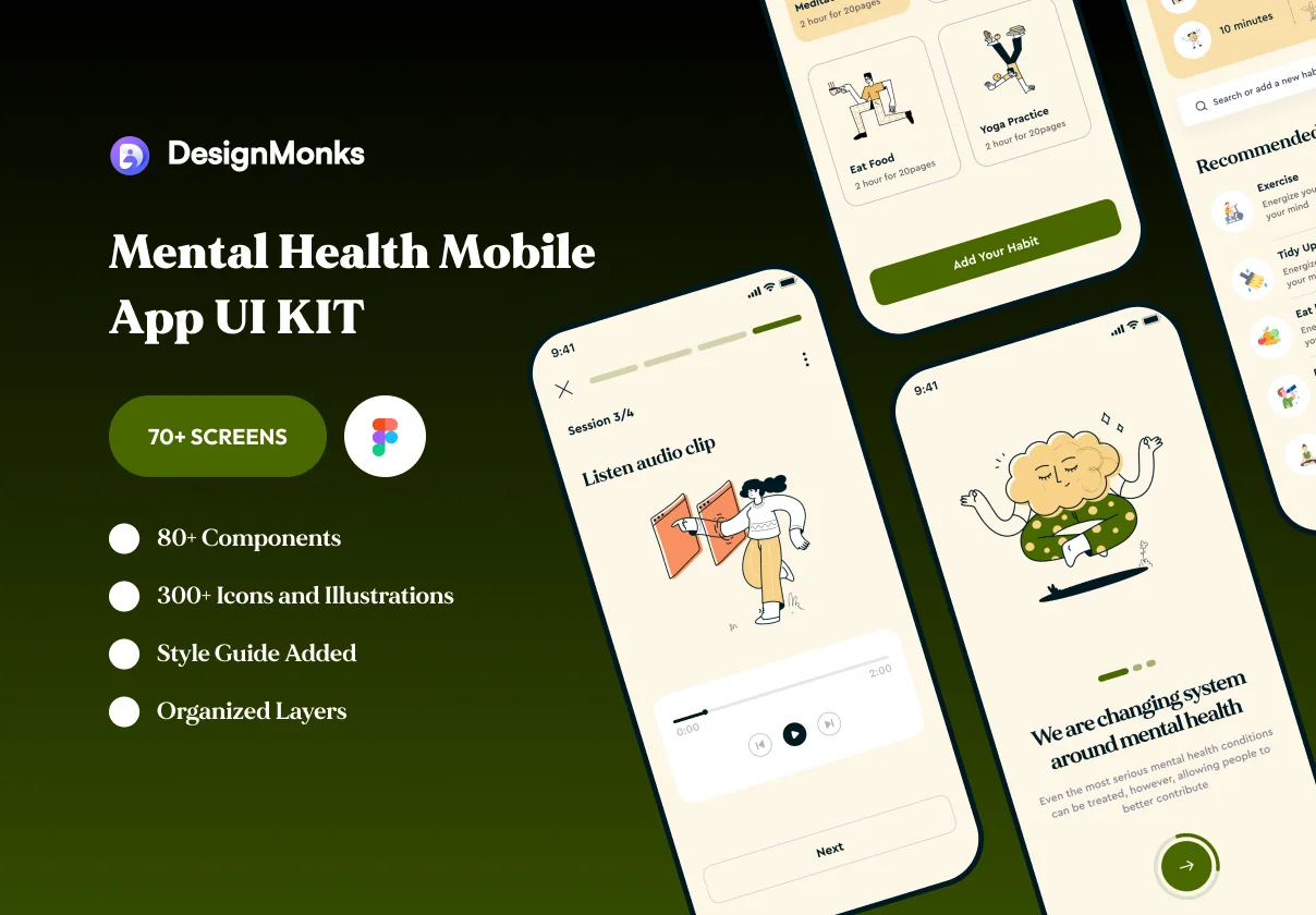 AI Mental Health Mobile App UI Kit