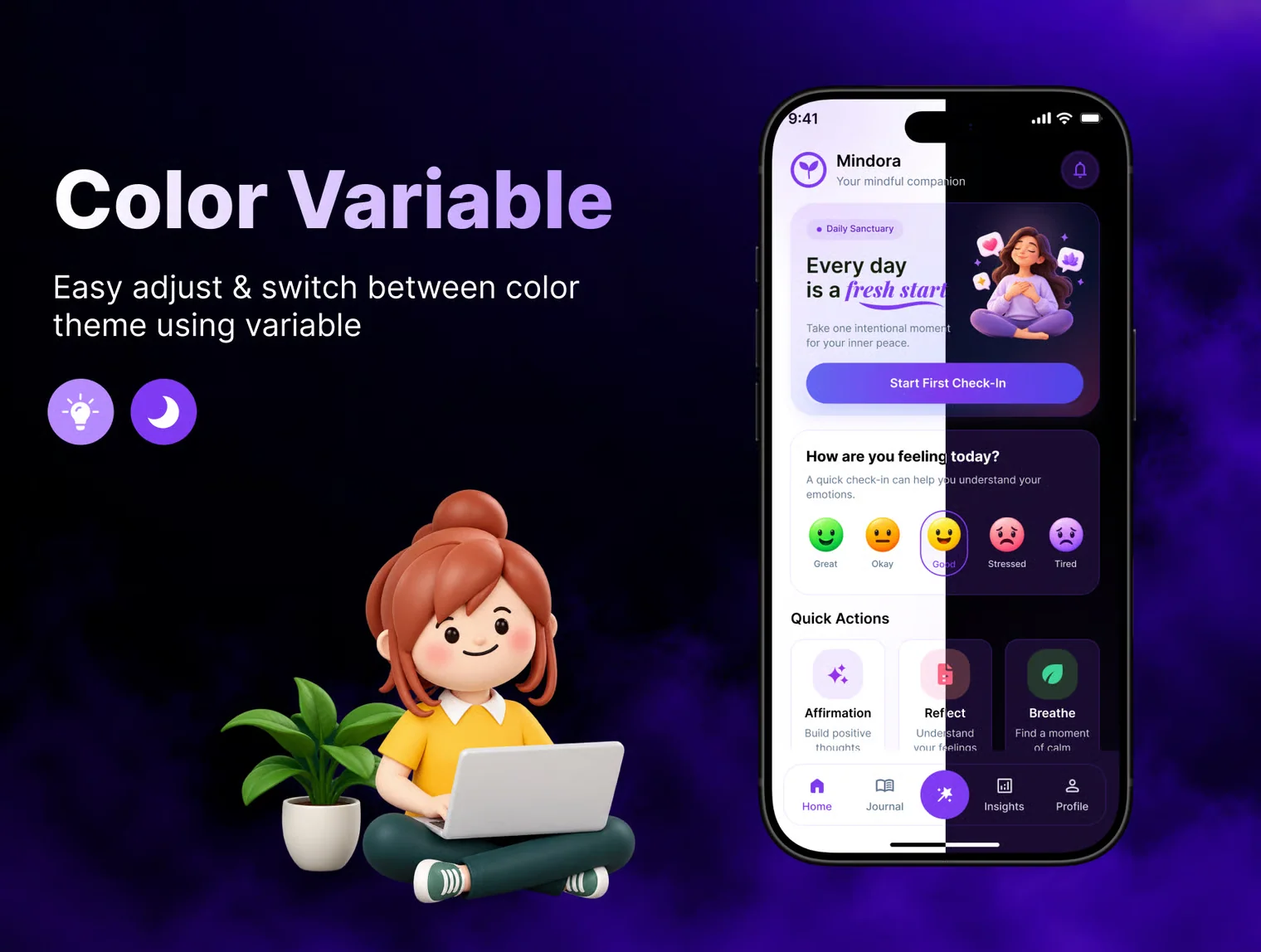 AI Mindfulness & Affirmation App UI Kit for Figma 2