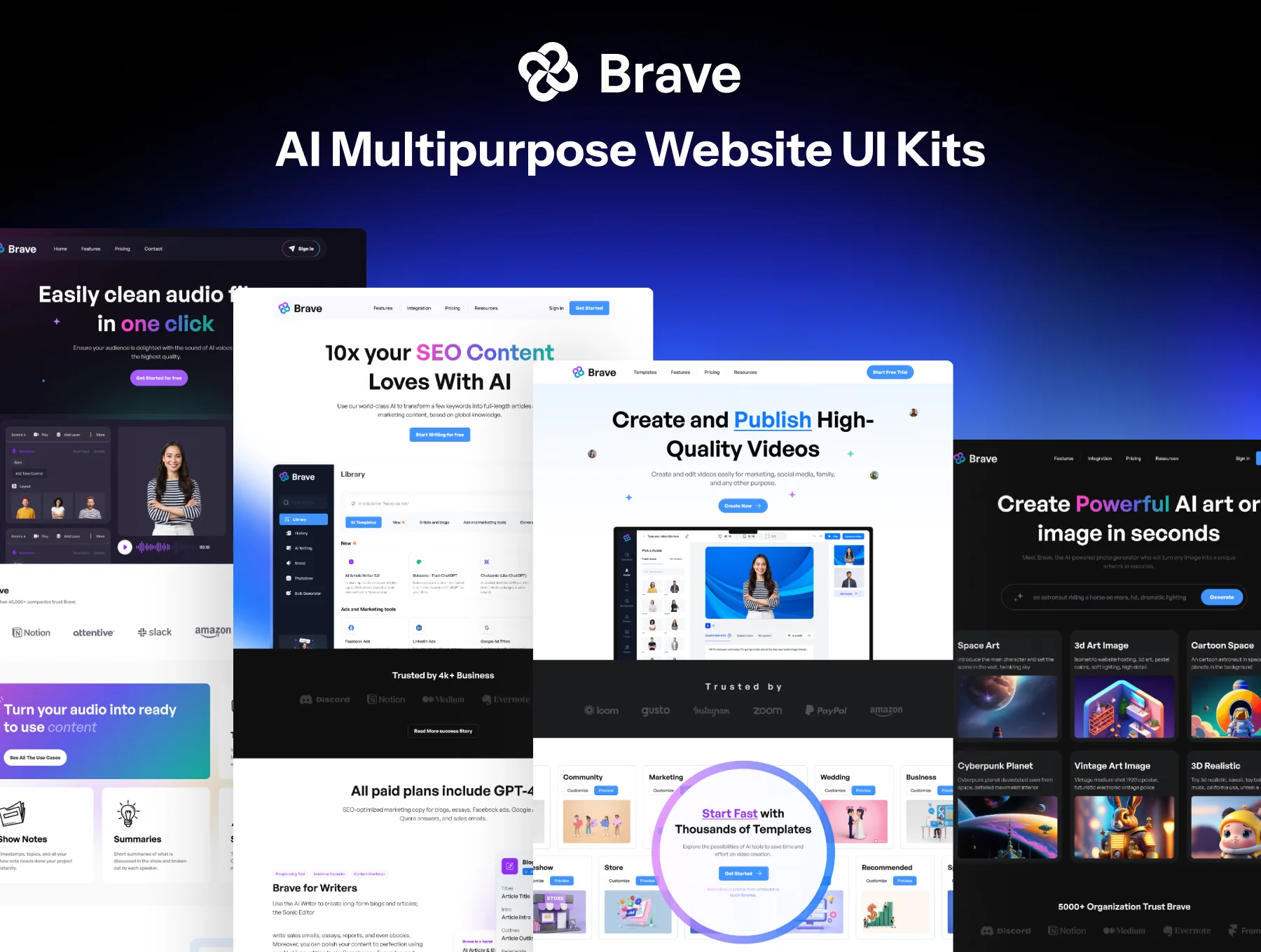 AI Multipurpose Website UI Kits