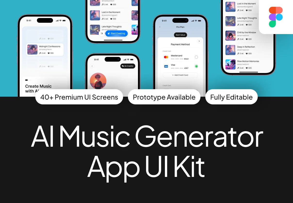 AI Music Generator App UI Kit
