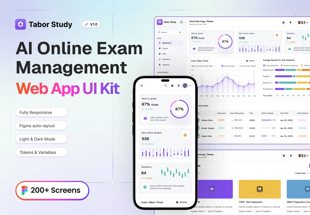 AI Online Exam Management Web App UI Kit