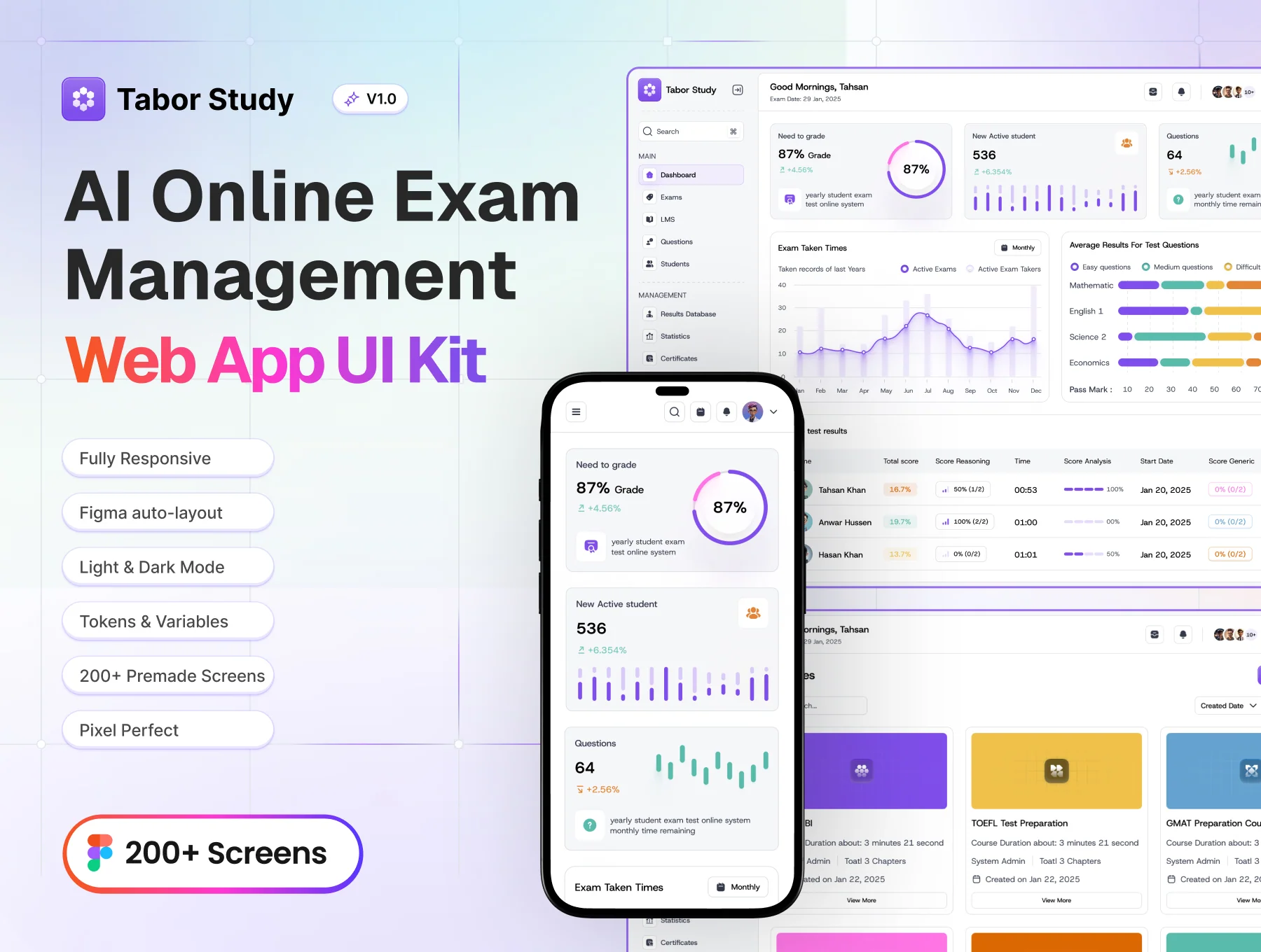 AI Online Exam Management Web App UI Kit