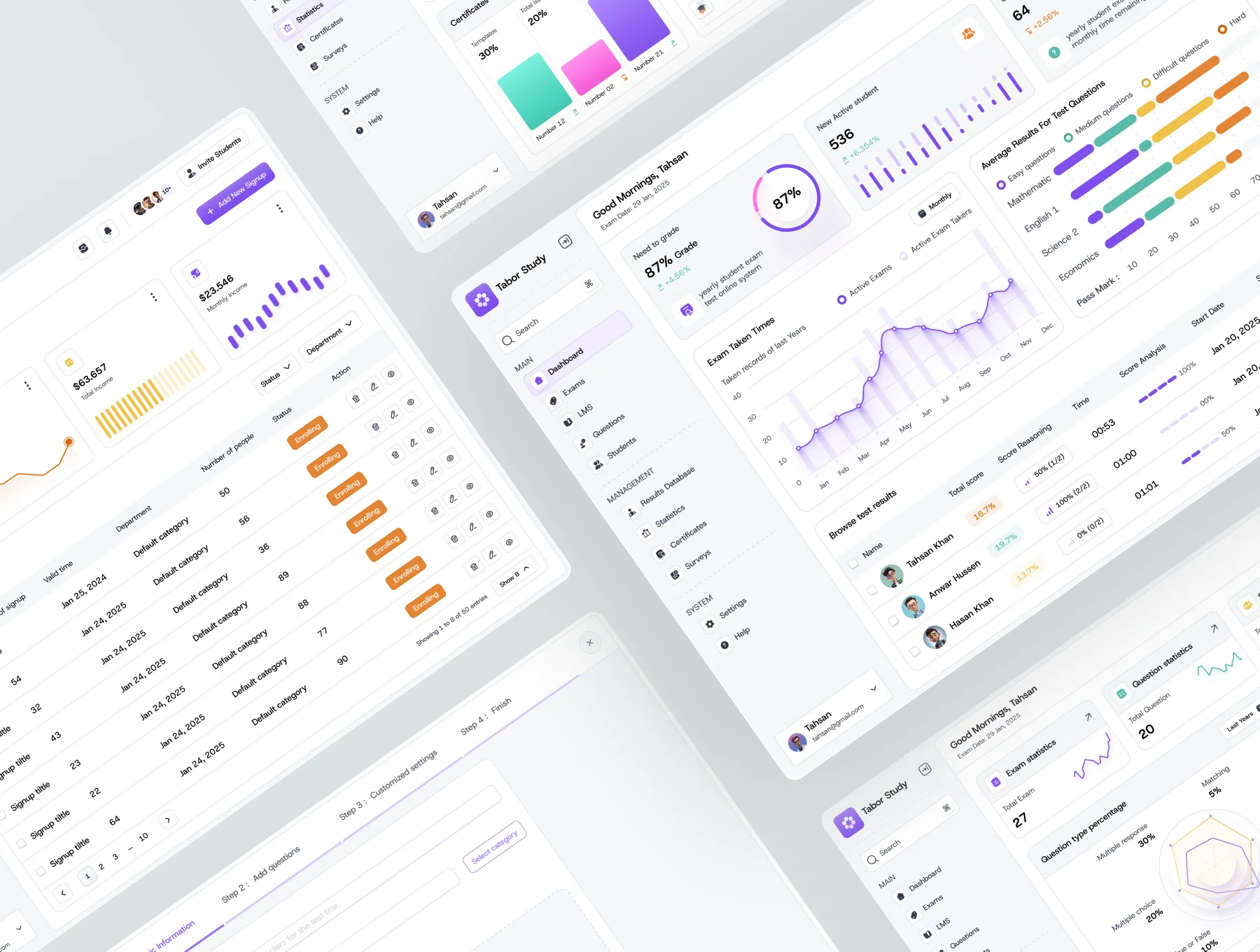 AI Online Exam Management Web App UI Kit 4