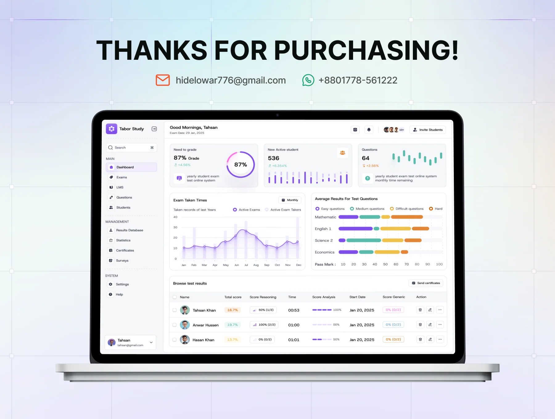 AI Online Exam Management Web App UI Kit 8