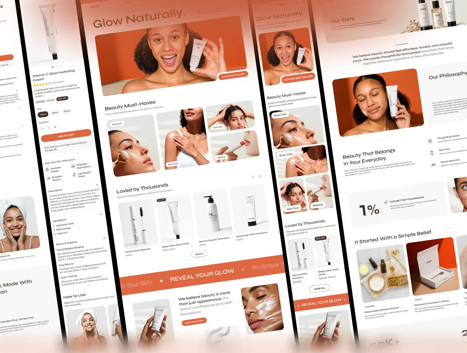 AI OREE Skincare E-commerce Website UI Kit 4