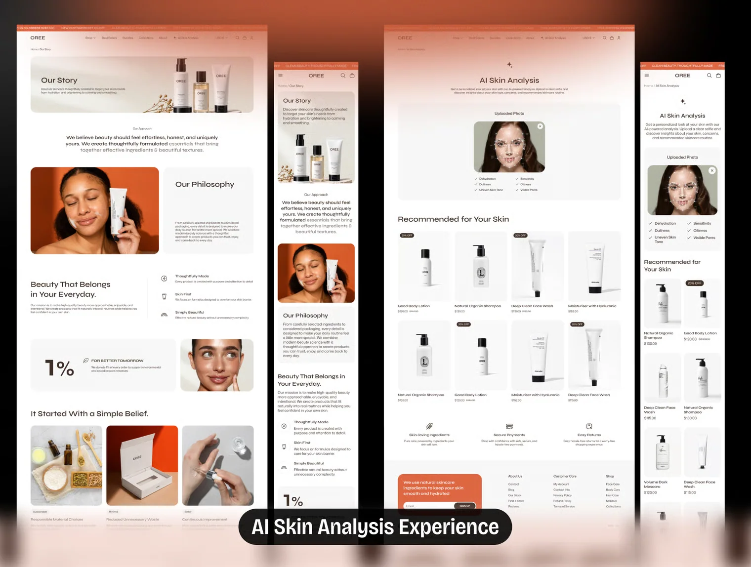 AI OREE Skincare E-commerce Website UI Kit 8
