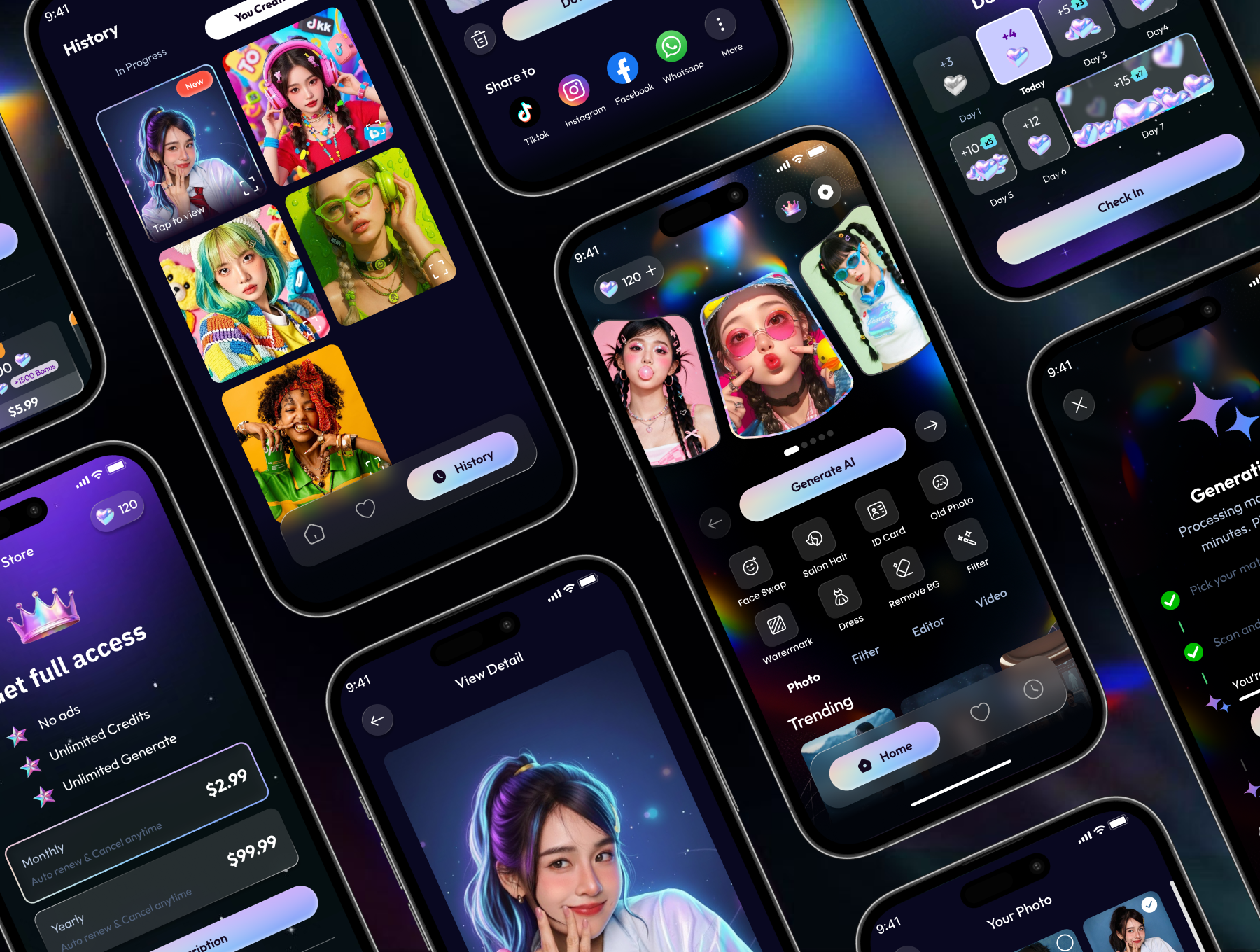 AI Photo Editor & Image Generator Mobile App UI Kit - Pixora AI 5