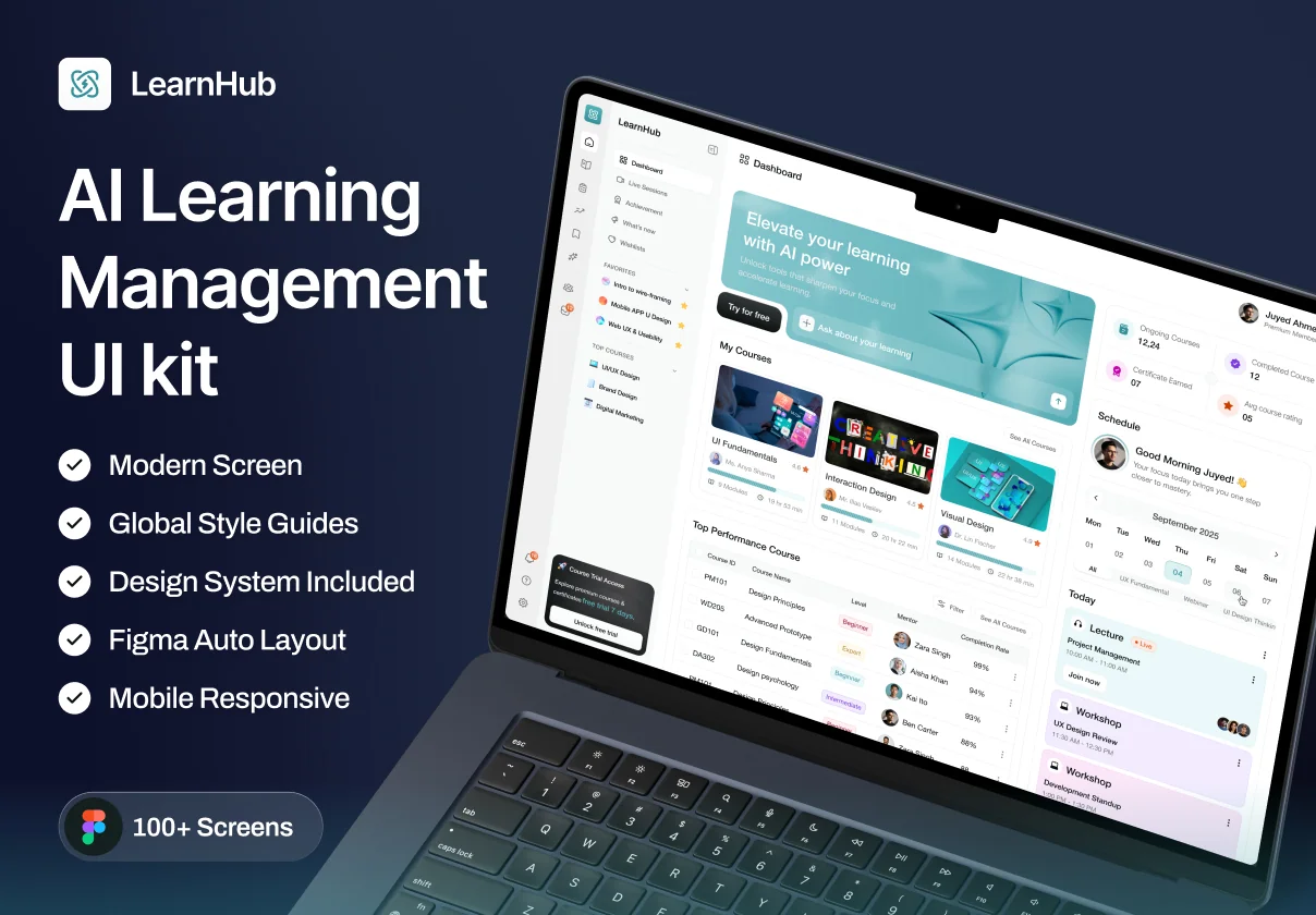 AI-Powered Learning Management Dashboard UI Kit