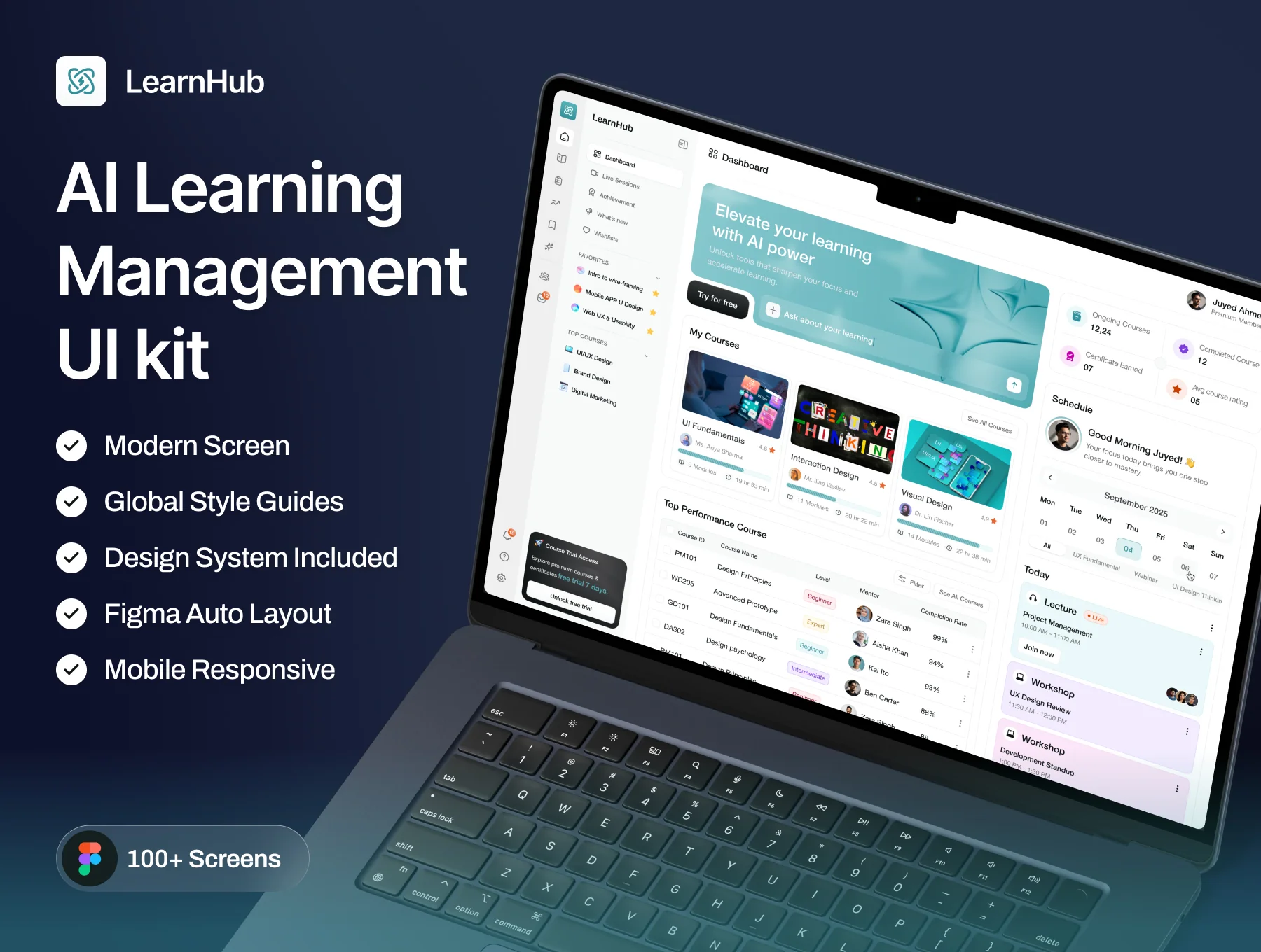 AI-Powered Learning Management Dashboard UI Kit