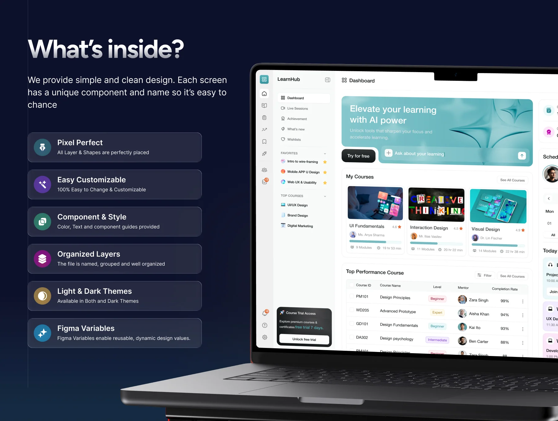 AI-Powered Learning Management Dashboard UI Kit 3
