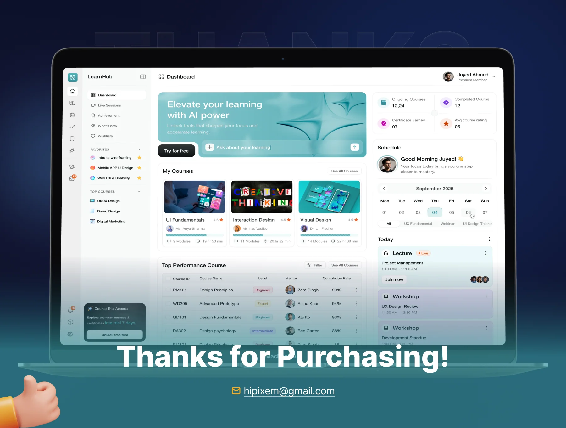 AI-Powered Learning Management Dashboard UI Kit 6