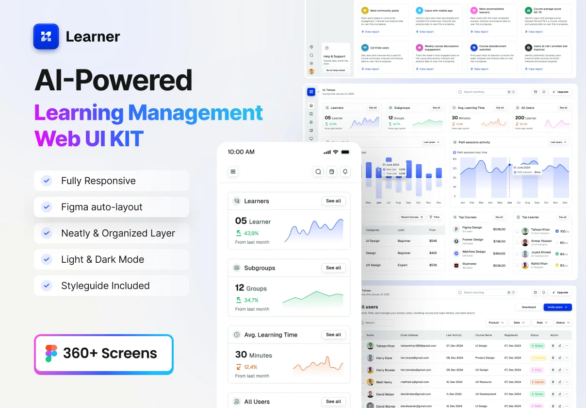 AI-Powered Learning Management Web App UI Kit