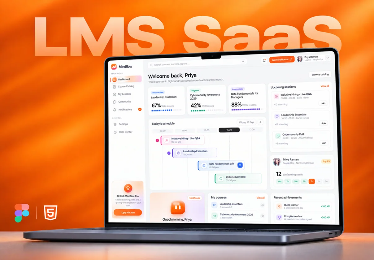 AI-Powered LMS SaaS Dashboard Web App UI Kit