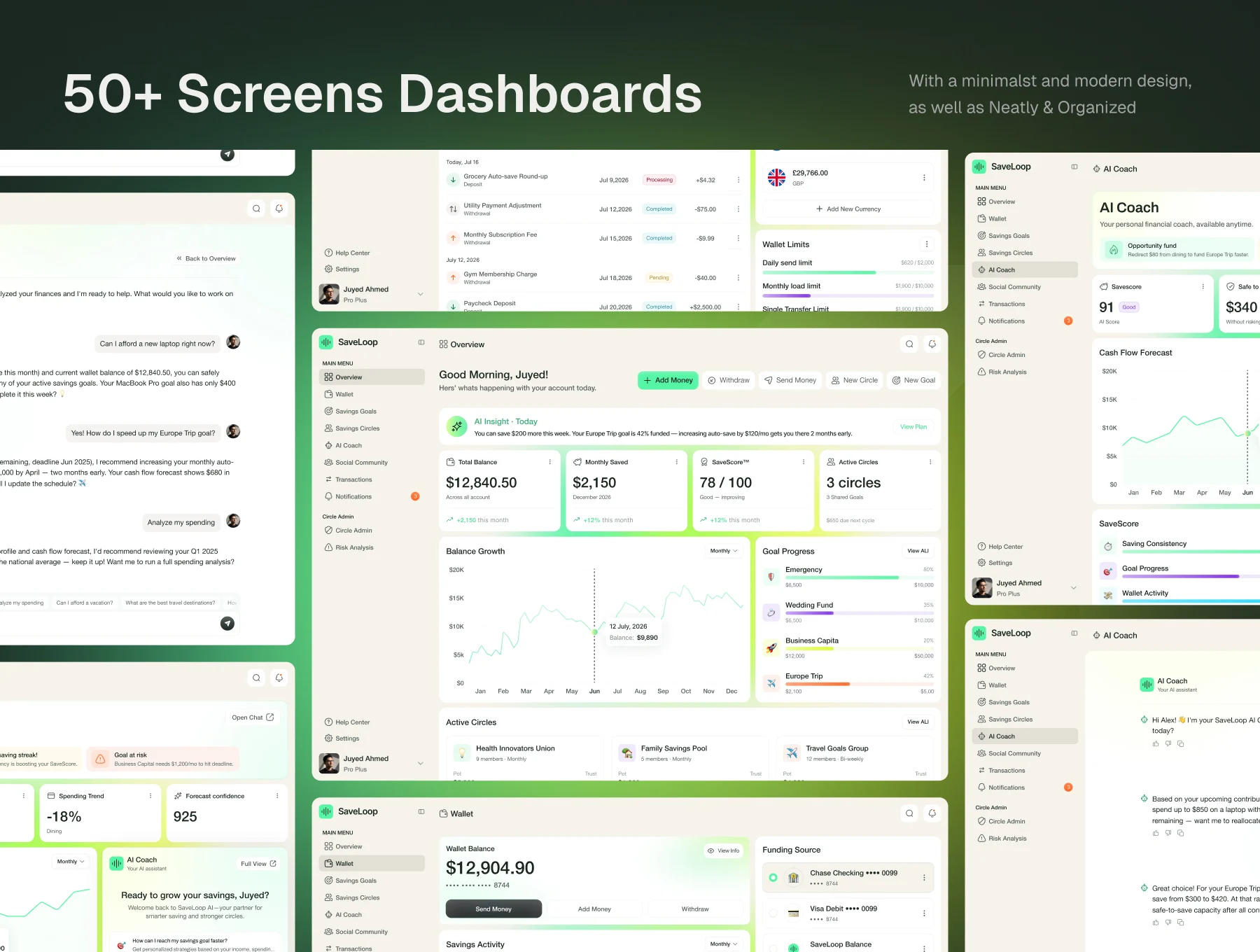 AI-Powered Social Savings & Financial Wellness Dashboard UI Kit 3