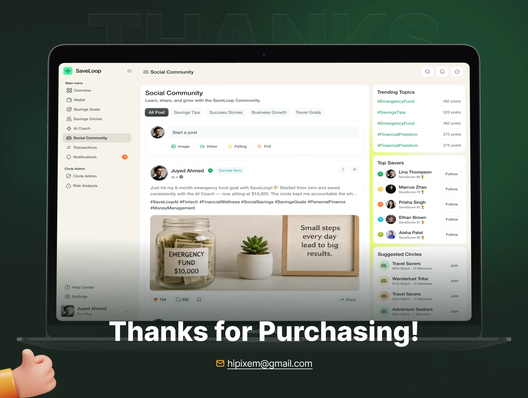 AI-Powered Social Savings & Financial Wellness Dashboard UI Kit 5