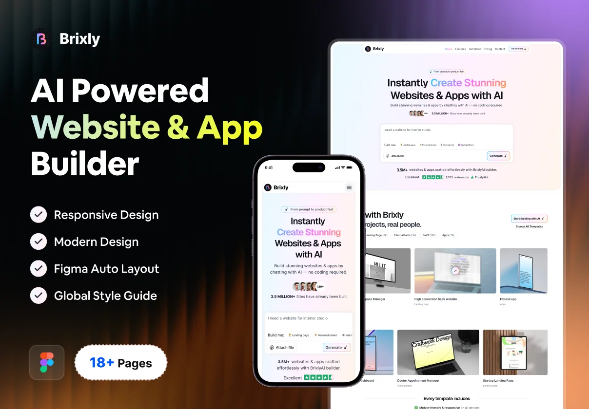 AI Powered Website & App Builder Website Design - Brixly