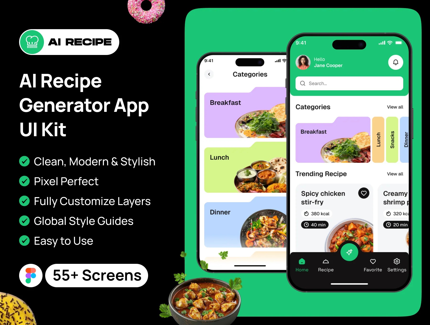 AI Recipe Generator App UI Kit