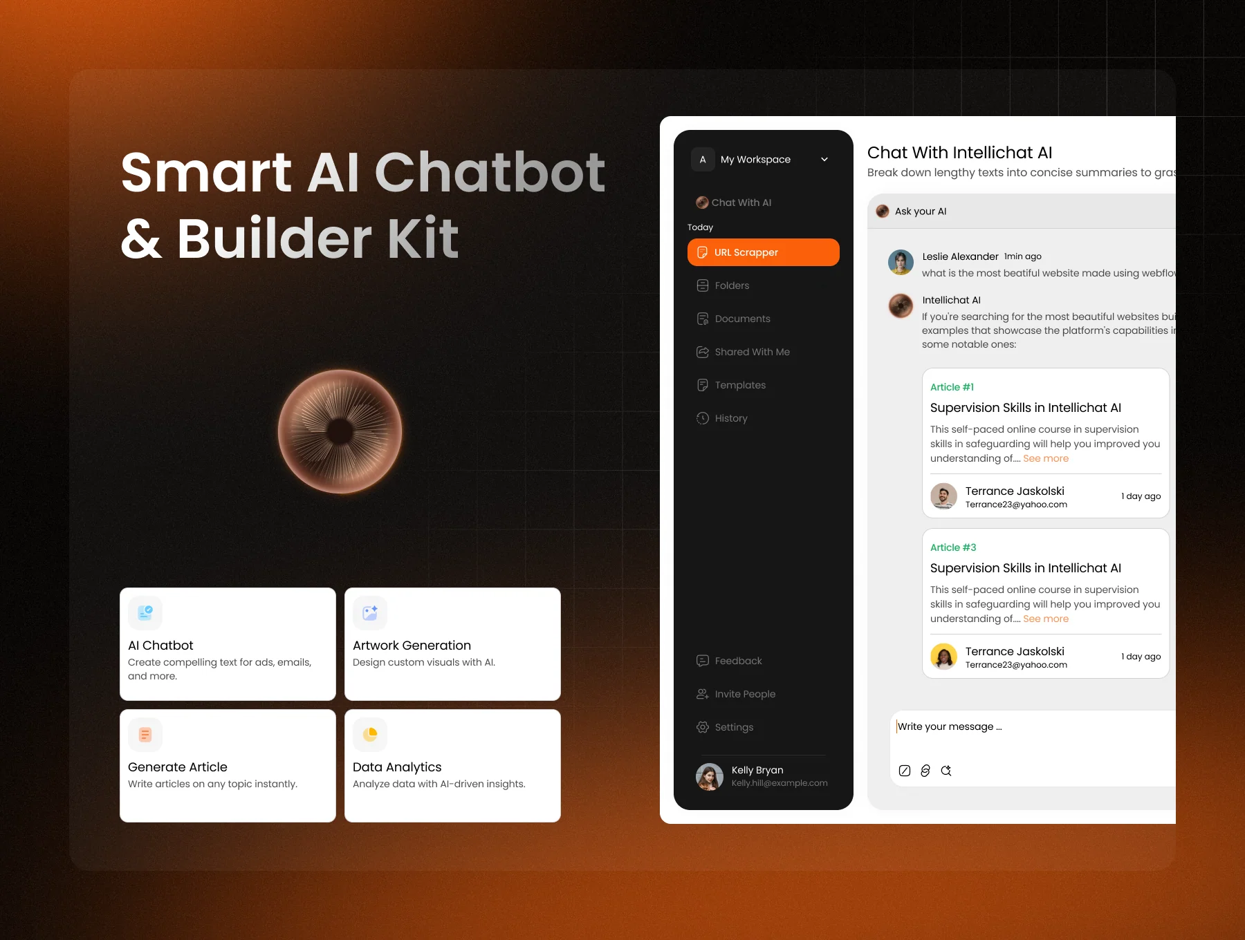 AI Smart Chatbot SaaS Dashboard UI Kit 5