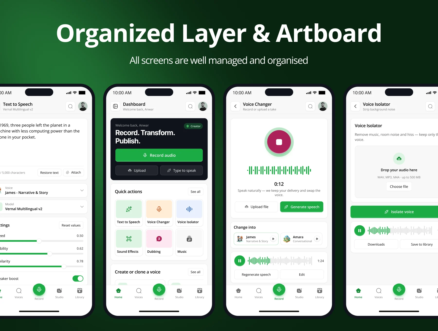 AI Voice Intelligence Mobile App UI Kit 2