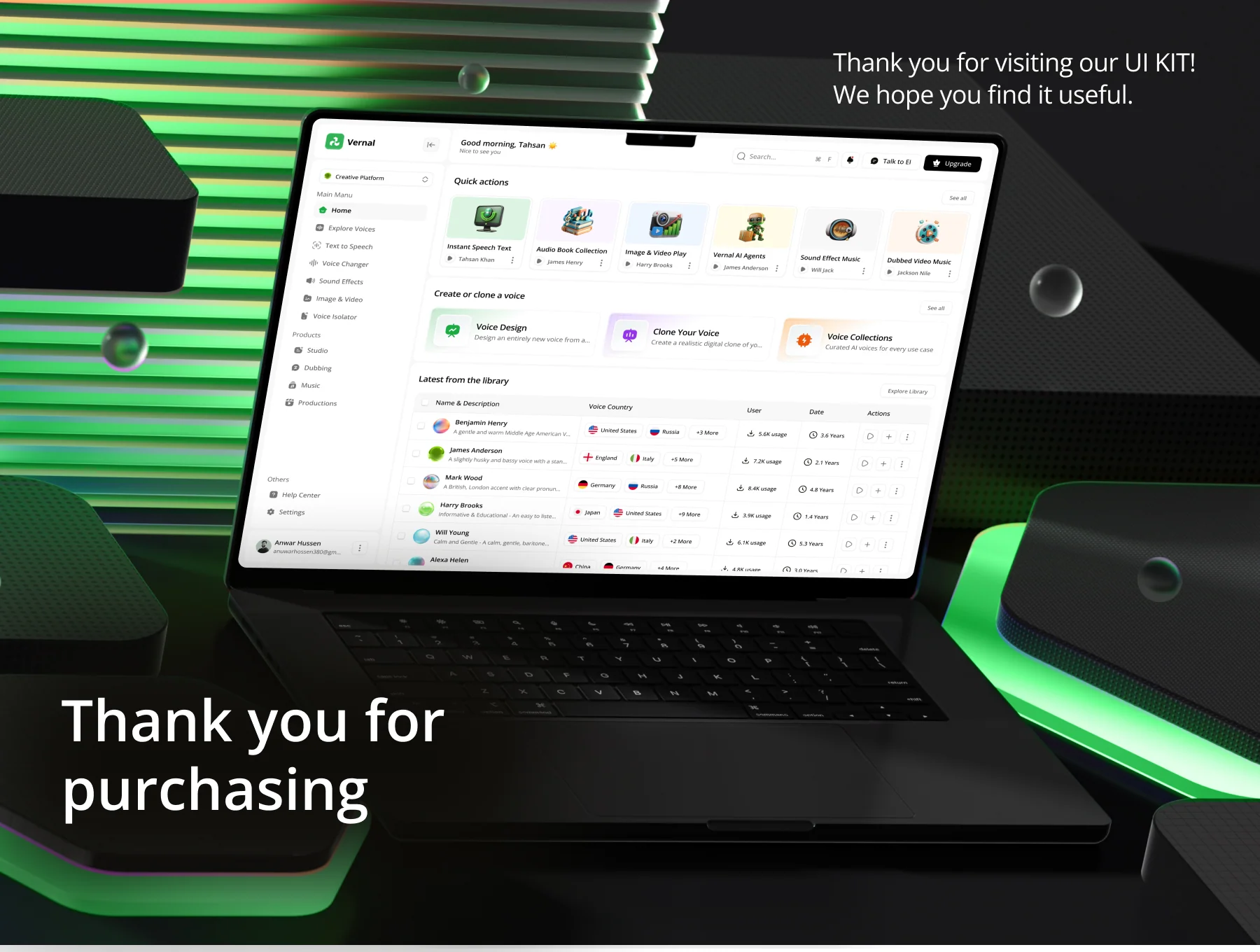 AI Voice Intelligence UI Kit 5