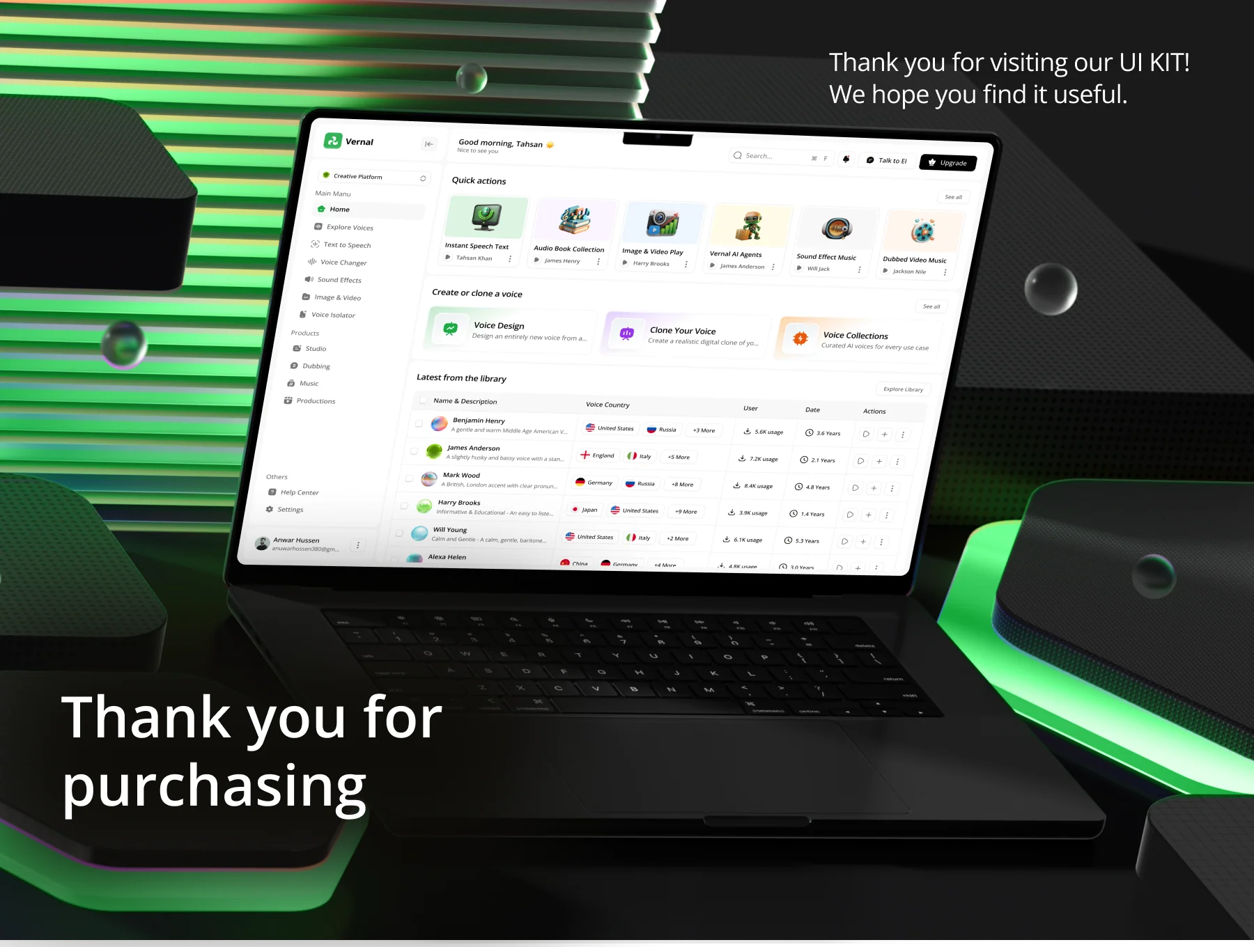 AI Voice Intelligence UI Kit 8