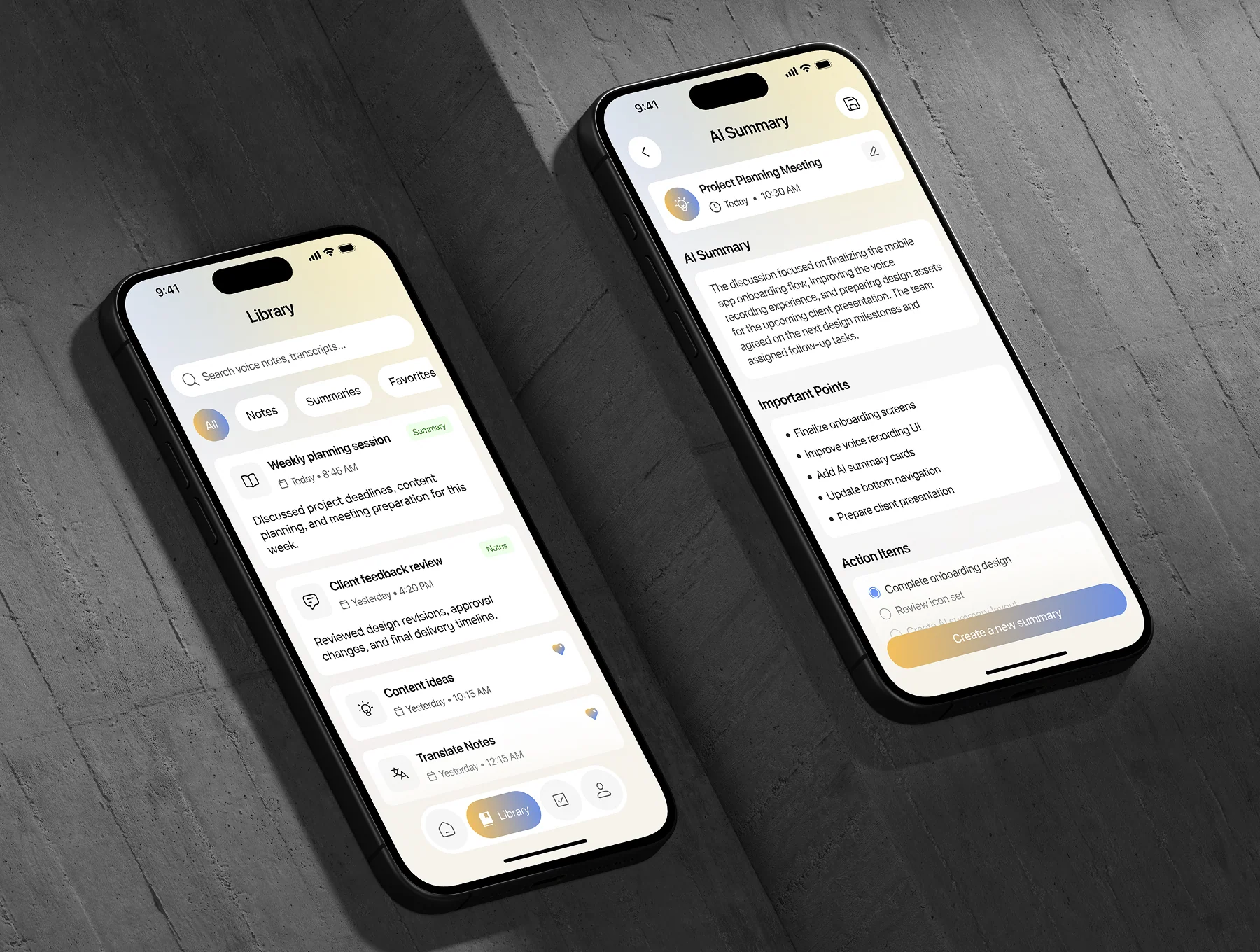 AI Voice Notes – Mobile App UI Kit 8