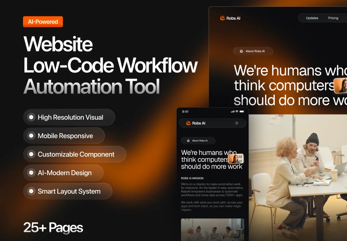 AI Workflow Automation SaaS UI Kit – Figma