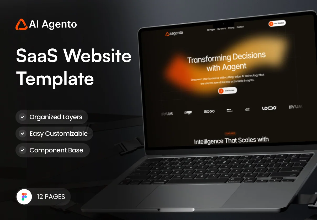 Aiagento SaaS and startup Figma Template