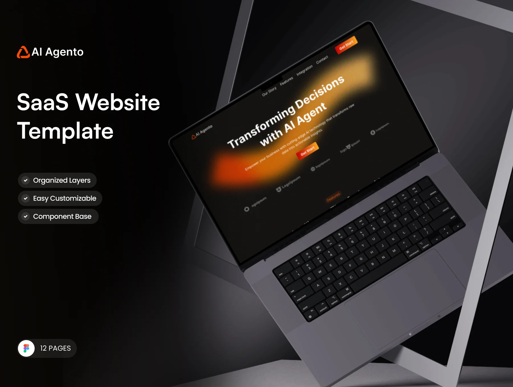 Aiagento SaaS and startup Figma Template