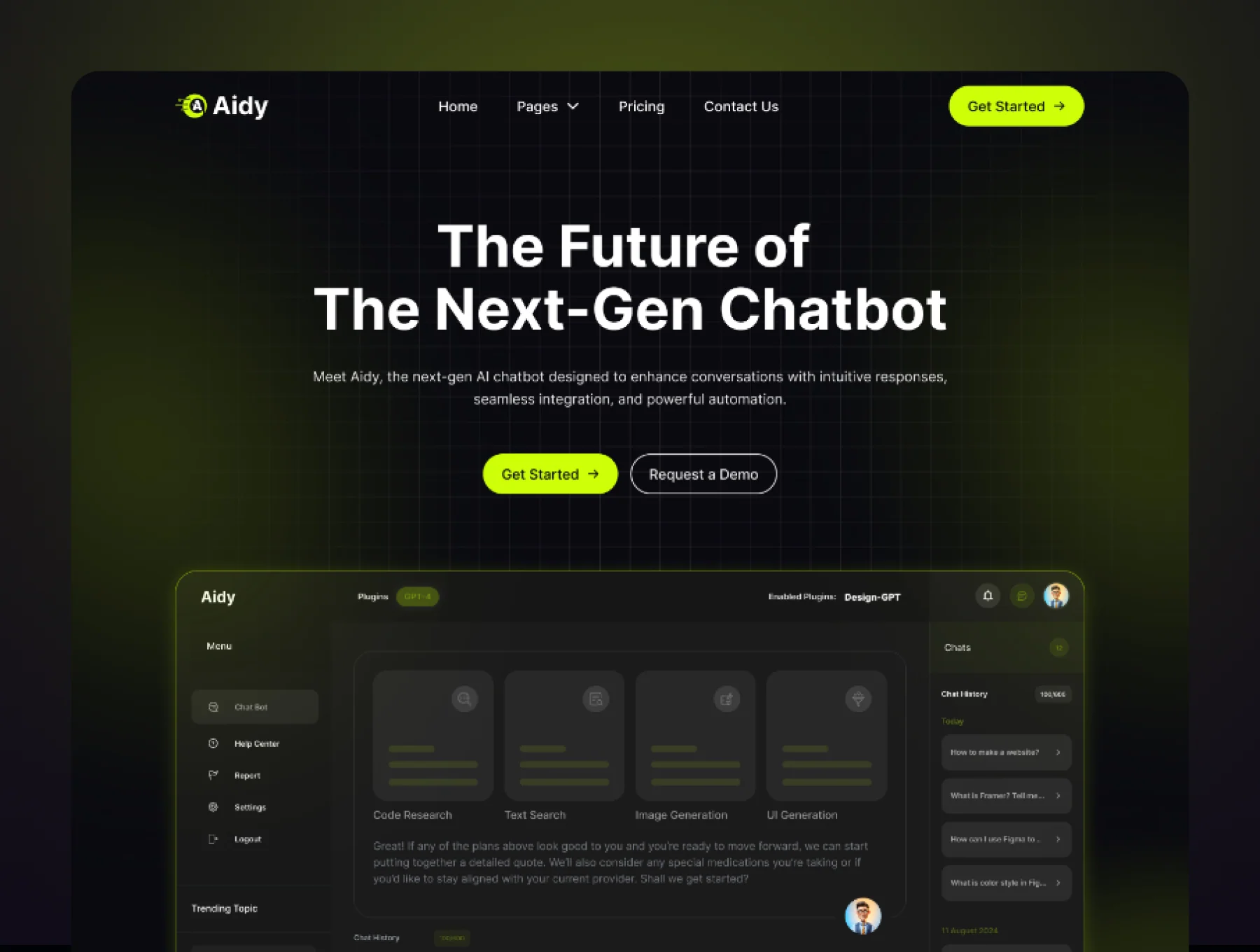 Aidy — AI Chatbot Template 6
