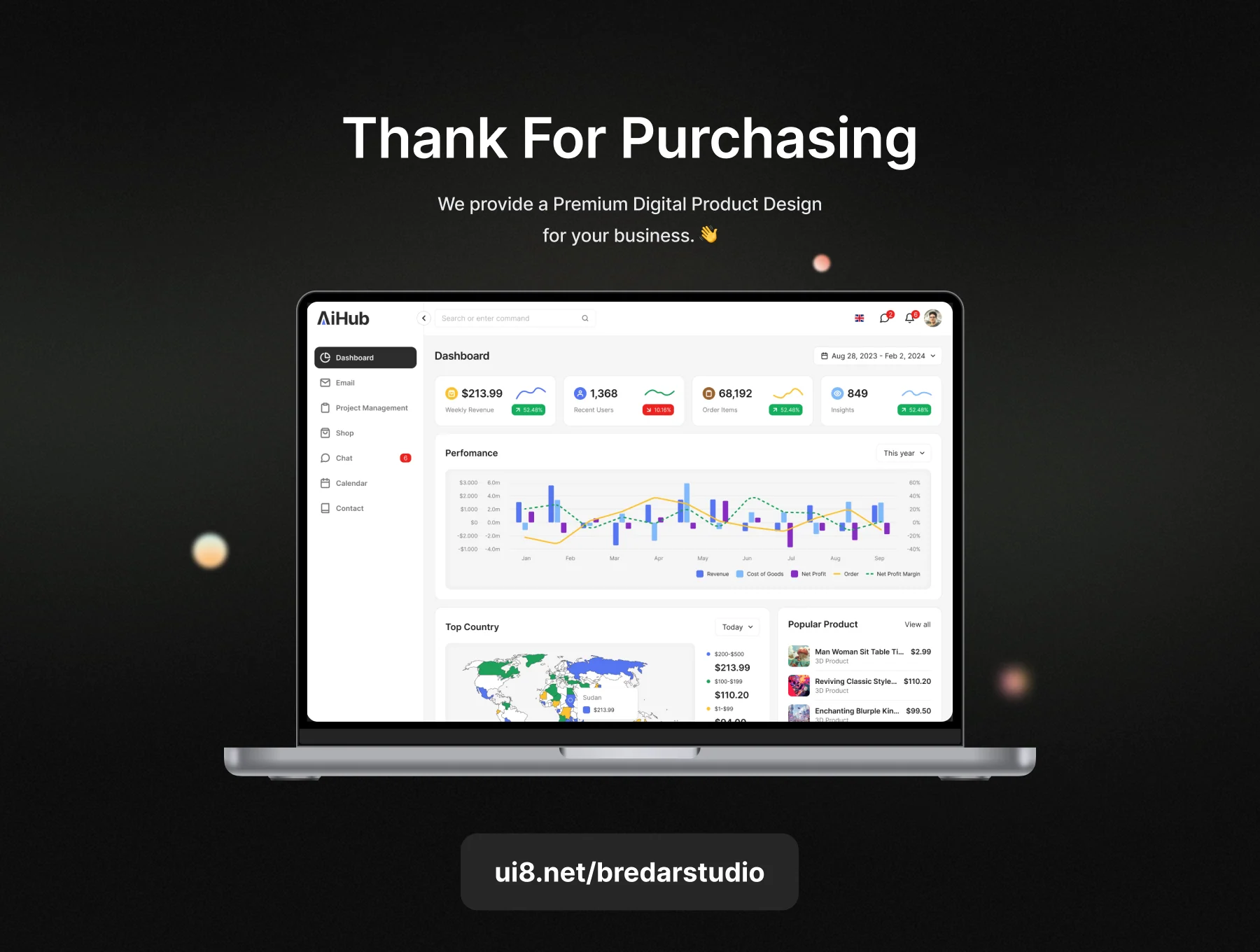 AiHub - Admin Dashboard Management - UI KIT 10