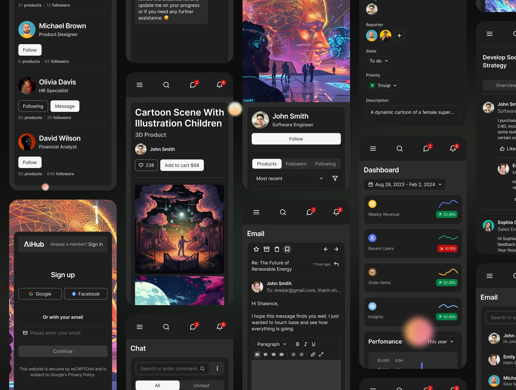 AiHub - Admin Dashboard Management - UI KIT 3