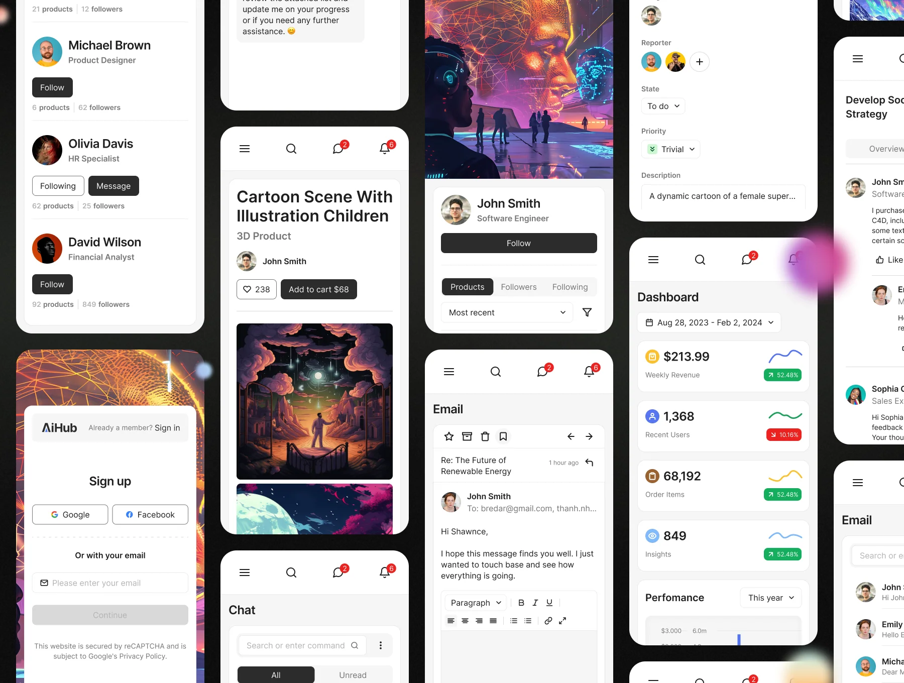 AiHub - Admin Dashboard Management - UI KIT 4