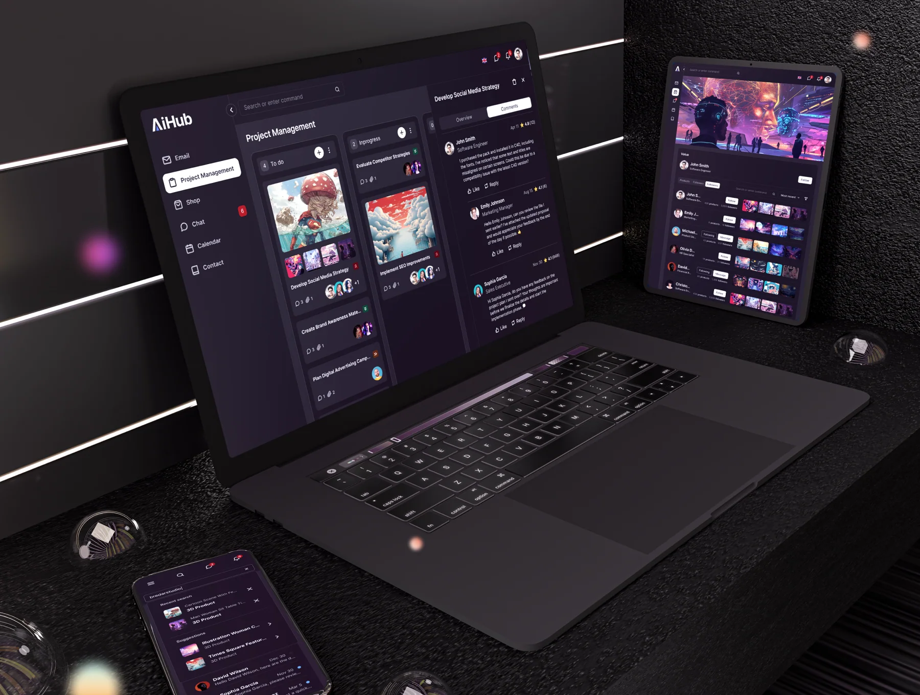 AiHub - Admin Dashboard Management - UI KIT 7